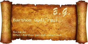Barthos Györgyi névjegykártya